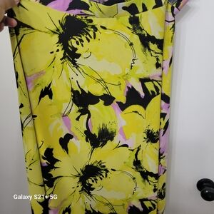 Floral Print Skirt with Yellow Accents